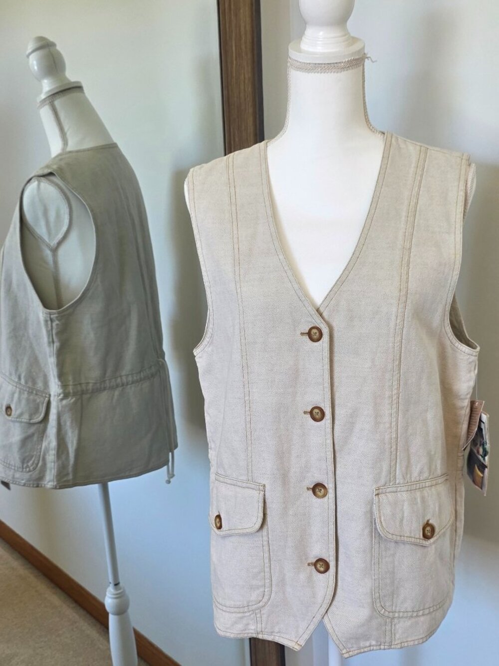Dockers Linen Cotton Blend Cinchable Vest